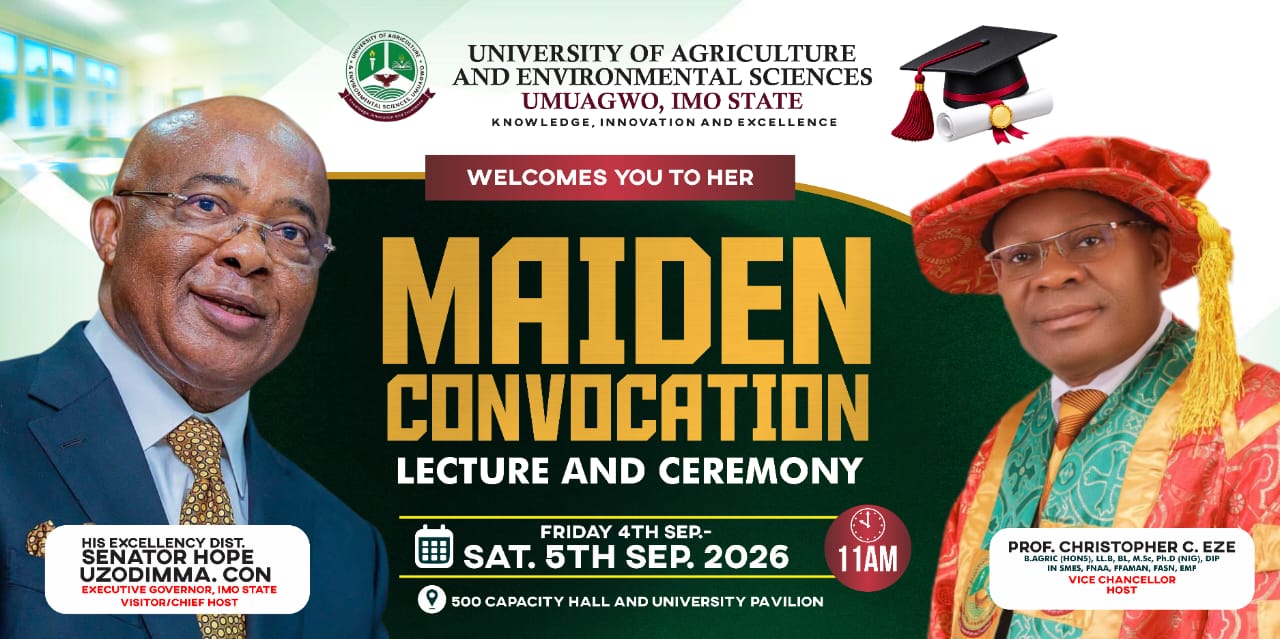 UAES SET TO HOLD MAIDEN CONVOCATION LECTURE AND CEREMONY
